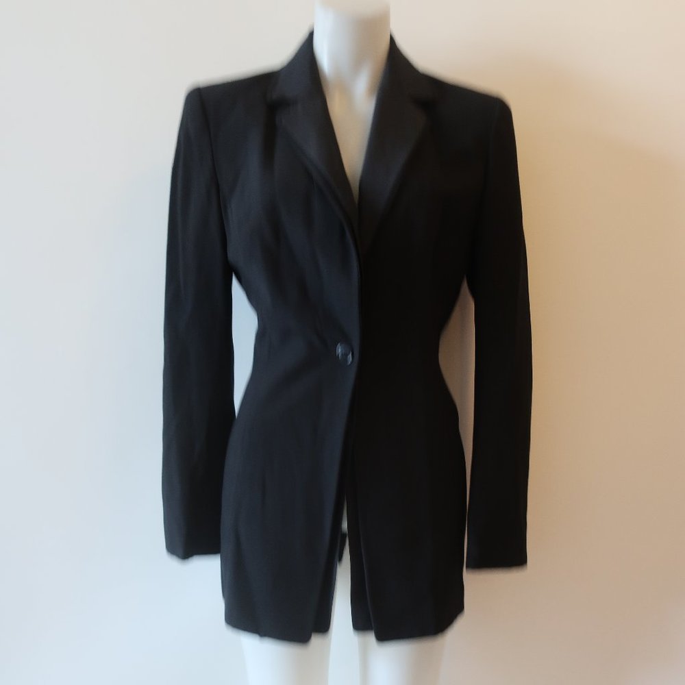TOMASO STEFANELLI BLACK ONE BUTTON BLAZER SZ 46 EUR/US 10*